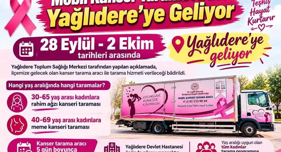 MOBİL KANSER TARAMA ARACI YAĞLIDERE